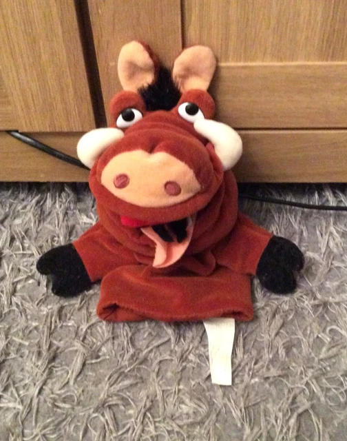 RARE WALT DISNEY Lion King Pumbaa Hand Puppet Plush Soft Toy Teddy 6.