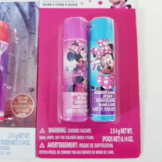 2 pack DISNEY FROZEN II Minnie Mouse Blueberry Cotton Candy Flavored Lip Balm 5