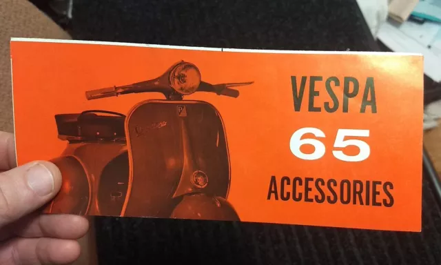 ORIG/NOS 1965 ACCESSORIES BROCHURE for VESPA SCOOTER/Model 50/90/125/150/GL/GS