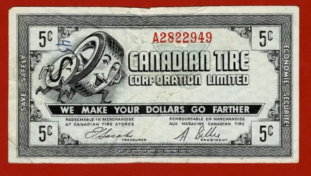 Canadian Tire Gas Bar Money CTC G07-A-A1  5c A2822949 Fine