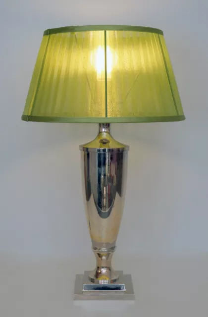 Klassische Bankerlampe Bankerleuchte Tischlampe versilbert Schreibtischlampe