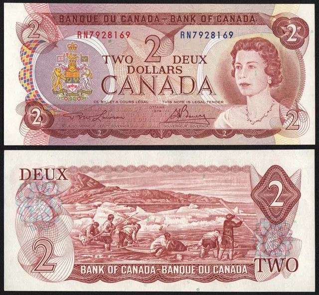 1974 Kanada Canada: Lawson Bouey, $2 Two Dollars, BC- 47, Pick-86a, UNC