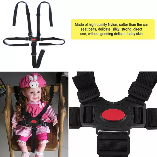 Kids 5 Point Safety Harness Stroller Baby Car Belt Strap High Chair Pram Buggy ,