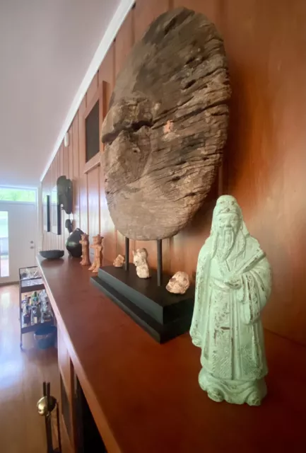 Ancient Heavy Bronze Chinese Tibet Temple Scholar Statue Figure