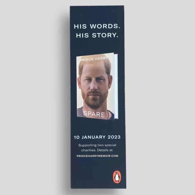 Spare Prince Harry Collectible Promotional Bookmark -not the book