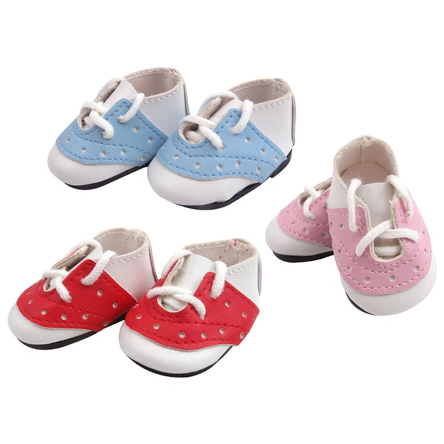 3 paires de chaussures en cuir PU pour poupées Mellchan de 14,5 pouces