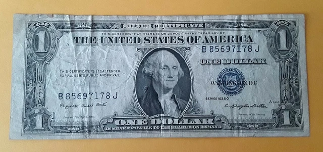 1935-G Silver Certificate Blue Seal Dollar Bill