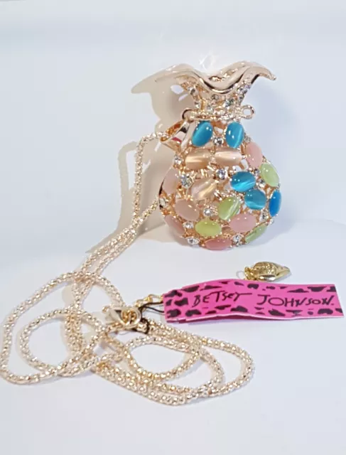 Pendentif Ewer/Pitcher Cristal Betsey Johnson Eye Multicolore Ton Or Neuf Avec Étiquettes 3