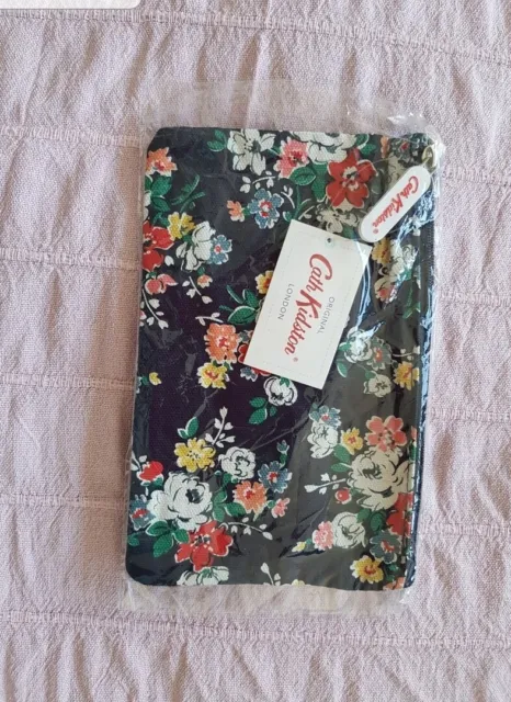 Cath Kidston cosmetic/pencil bag black floral canvas