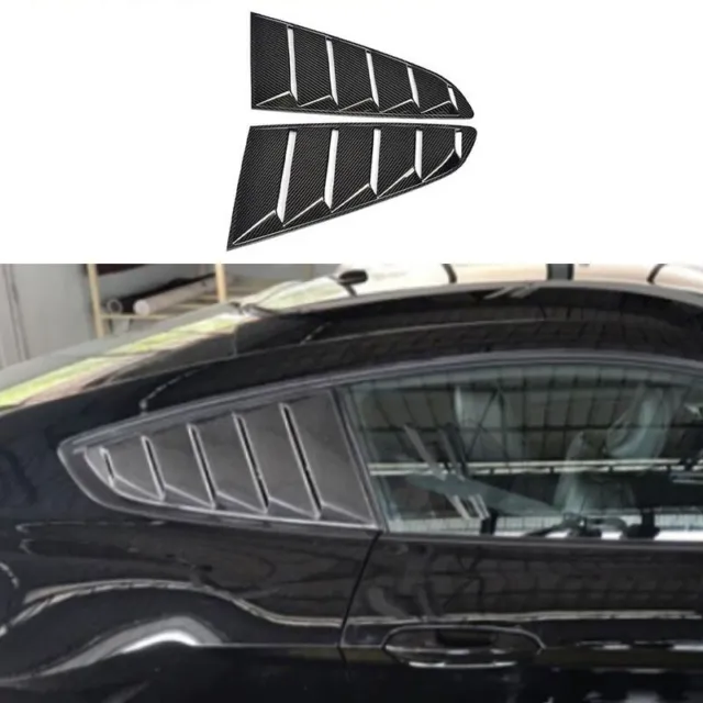 Carbon Fiber Side Vent 1/4 Quarter Window Louver Scoop For Ford Mustang 15-22