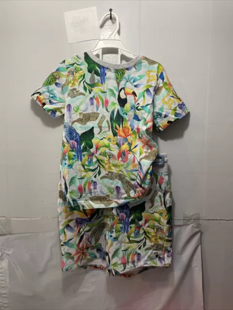 Kate Morgan Studio H&M Jungle Theme Tee Shirt and Sweatshorts youth size 7-8