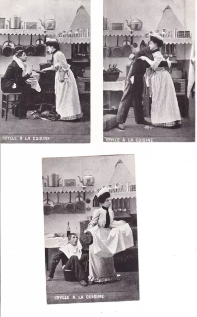 6 Series CPA Postcards - YDILLE A LA KITCHEN - Card 1 to 6 Stamps 1904