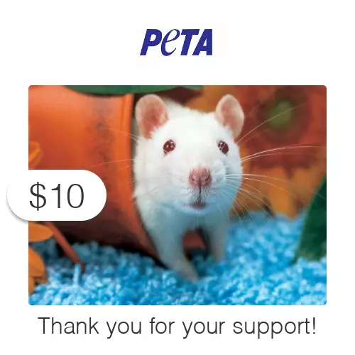 $10 Charitable Donation For: PETA's Vital Work to End Animal Suffering