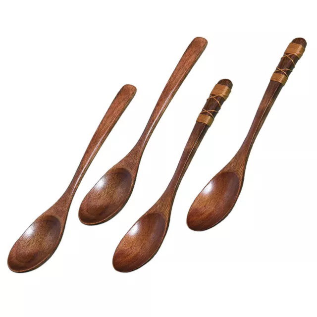 4 Pcs Wood Stirring Spoon Kids Suits Spoons for Tableware Wooden