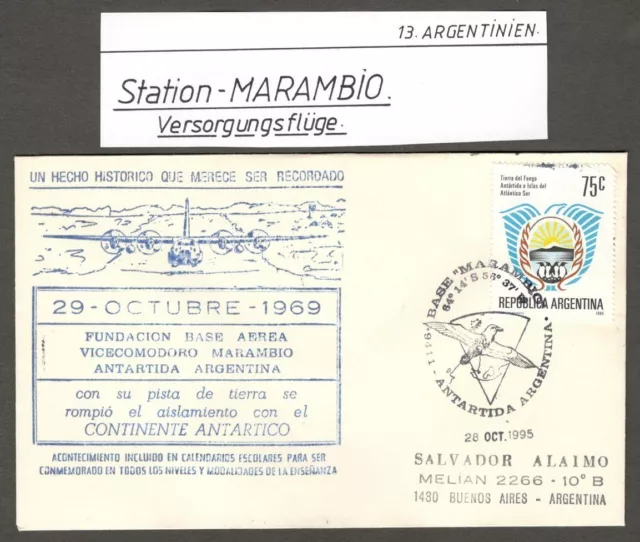 (AOP) Argentina Antarctic MARAMBIO BASE 1995 cover