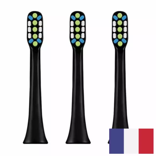 Universelle 3pcs/LOT Tete de Brosse à Dents Pour Remplacer Soocas SoocareX3 NOIR