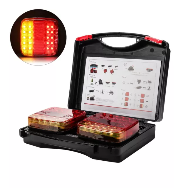 LED Magnetic Wireless Rear Tail Lights Battery Operated Tow Towing Tail Trailer