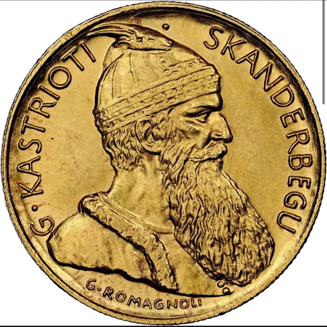 Albania 20 Franga 1927 V Vienna Prince Skanderbeg Gold Coin KM12 NGC MS65