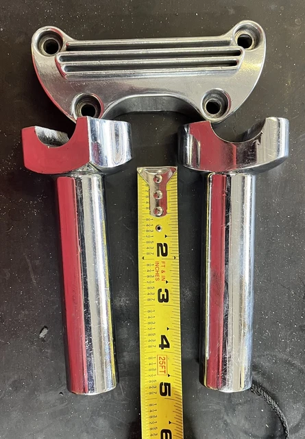 Chrome 4.5" 4 1/2" Handlebar Risers and clamp for Harley Dyna or Softail.