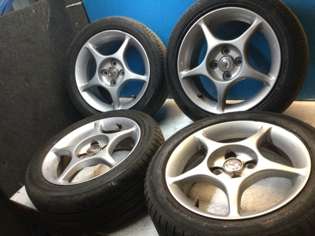 MAZDA MX5 15” ENKEI ALLOY WHEELS WITH 15/50 R15 TYRES-WITH NUTS—-2-2.5 ...
