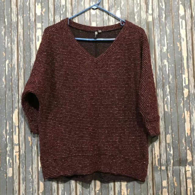 Kut from the Kloth Maroon Page Chunky Knit Sweater Size Small