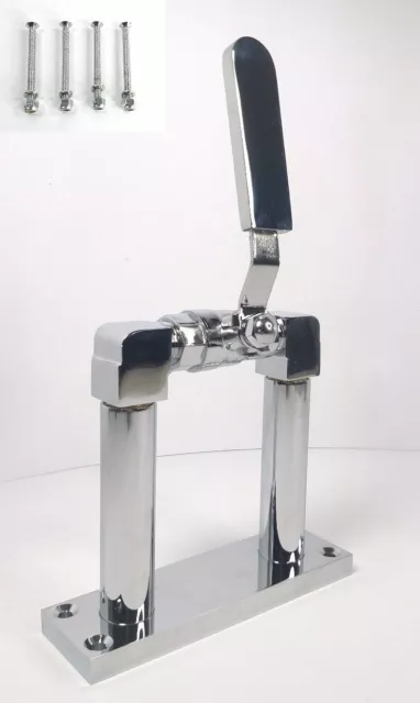 Chrome 4" Train Horn Stand w/ Hardware, Interior Floor Mount Air Valve