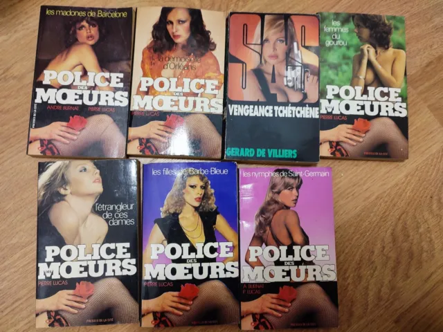 Lot  7 livres Police des moeurs poche