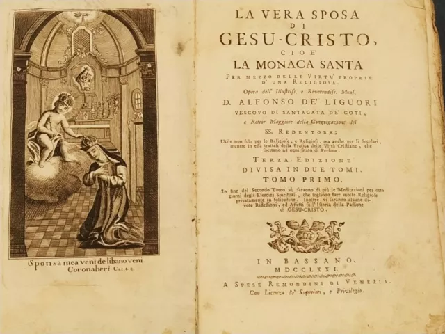 1771 La Vera Sposa Di Gesu' Cristo La Monaca Santa Alfonso De Liguori