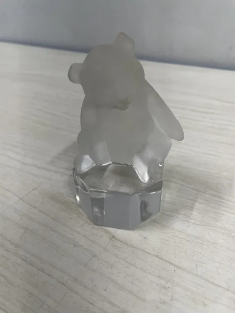 Goebel Polar Bear 24% Lead Crystal Frosted Figurine Germany 3 3/4" tall