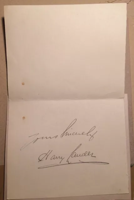 Sir Harry Lauder -  Scottish singer & comedian - original ink signature