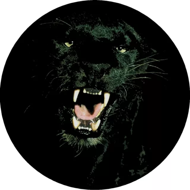 Black Panther Ferocious Fangs Drink Coasters Polyester Top Rubber Bottom Setof4