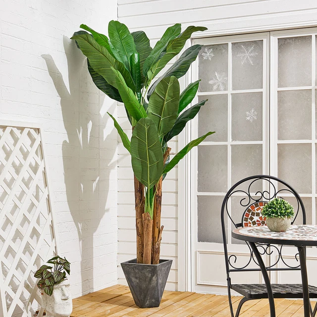 5FT 6FT EXTRA Large Artificial Banana Tree Fake Tropical Plants In Pot