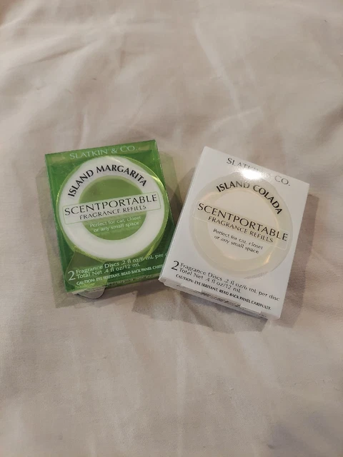 Slatkin & Co Scentportable Refill Island Colada 2pk & Island Margarita 2pk