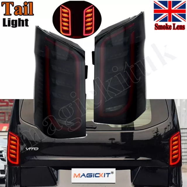 Pair For Mercedes Benz Vito W447 2015-21 LED Dynamic Rear Tail Light Brake Lamps