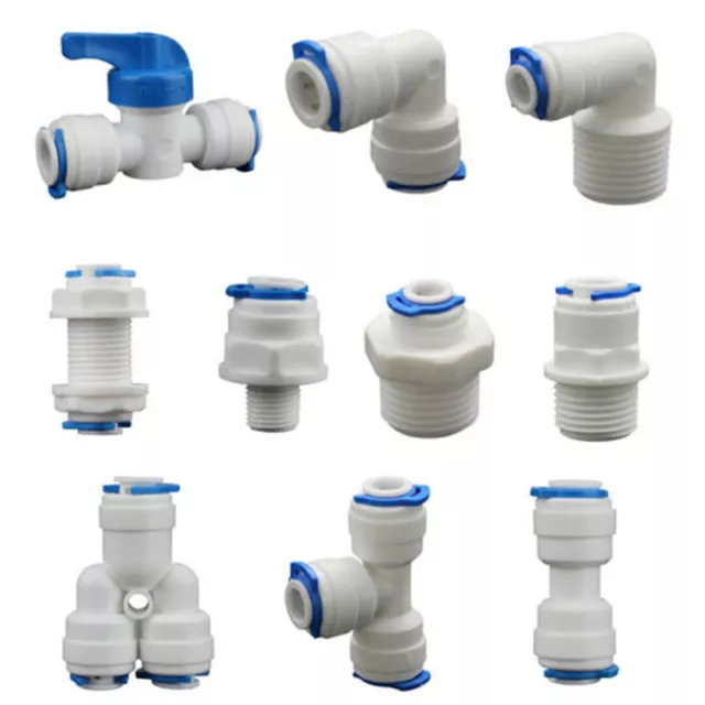 5PCS Elbow Tee Y-shape Valve Connector Push Fit Pipe Fittings For Water Aquarium