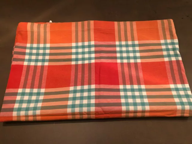 Tischdecke Plaid Orange Grün Weiß 132 cm x 214 cm Kariert