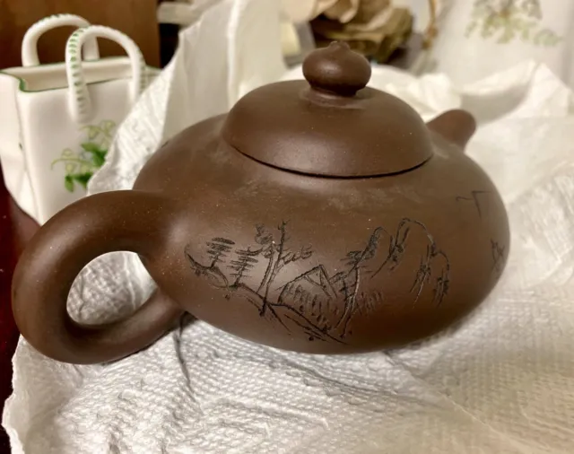 Vintage Chinese Yixing Zisha Signed Red Clay Dragon Head Tea Pot. Perfect Condi