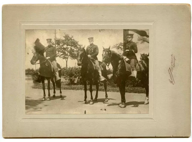 Cavalry Photo 3 Mounted Soldiers by Hansen Clark St Chicago Illinois 1910's