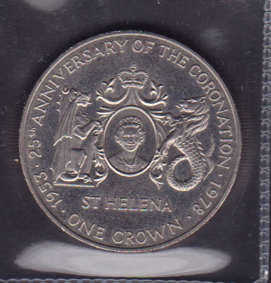 1978 St.Helena C-N One Crown 25th Anniversary Of QE II Coronation