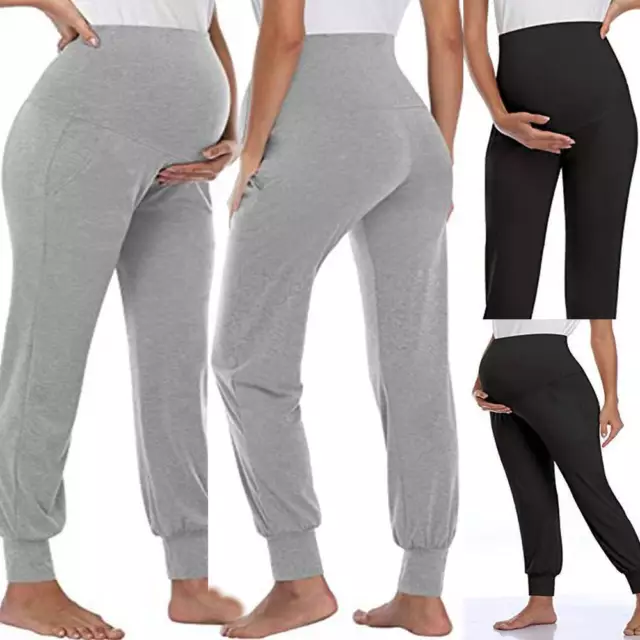 Maternity Trousers Pregnancy Pants Casual Yoga Over Bump Joggers Sweatpants New