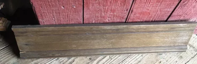 Antique Architectural Wood Oak PEDIMENT HEADER Mantel Board Salvage 33” Molding