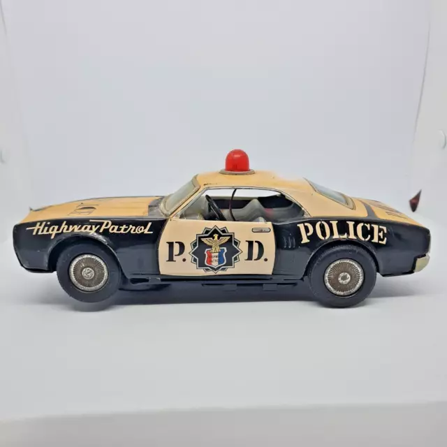 Vintage Tin Toy Police Car 1950's Era. Made In Japan. Rare Collectable Toy.