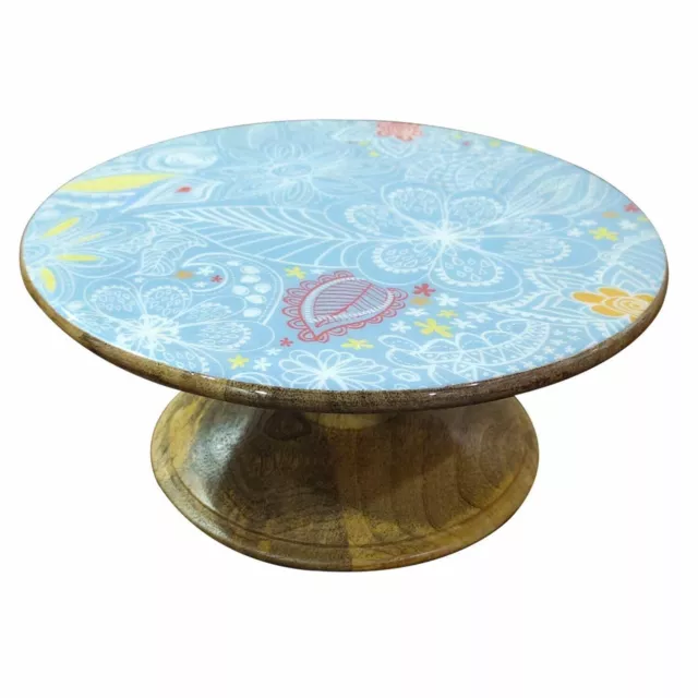 Soporte de Tarta Estampado Madera Redonda Pastel Corte para Multiuso Fuente C3