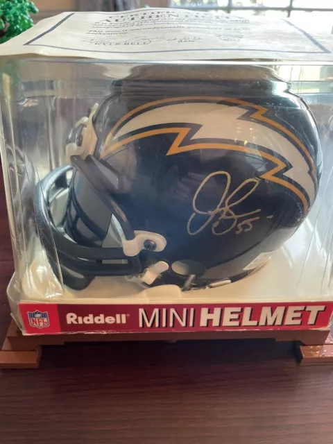 Junior Seau Autographed Chargers Mini Helmet Football w/Cert. of Authentisity