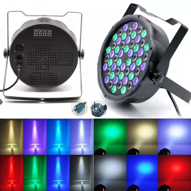 4x PAR LED 54x3W FARO RGB PROIETTORE DMX RGBW LED STROBO EFFETTO DISCO FARETTO