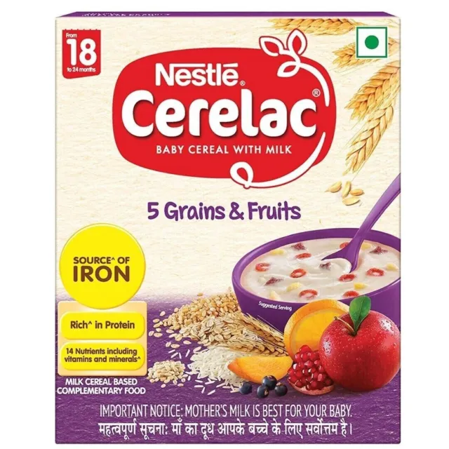 Nestle Cerelac Baby Cereal 5 Grains and Fruits 300g World Wide