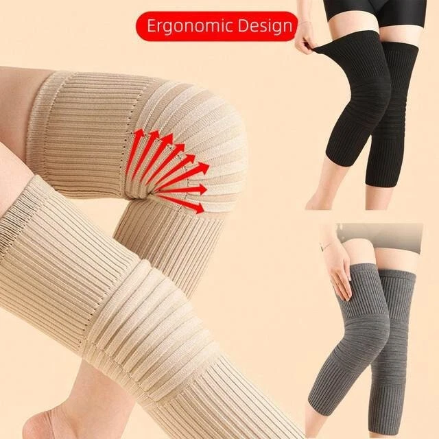 1 Pair Unisex Cashmere Knee Warmers Wool Knee Brace Pads Winter Warm Thermal Kne