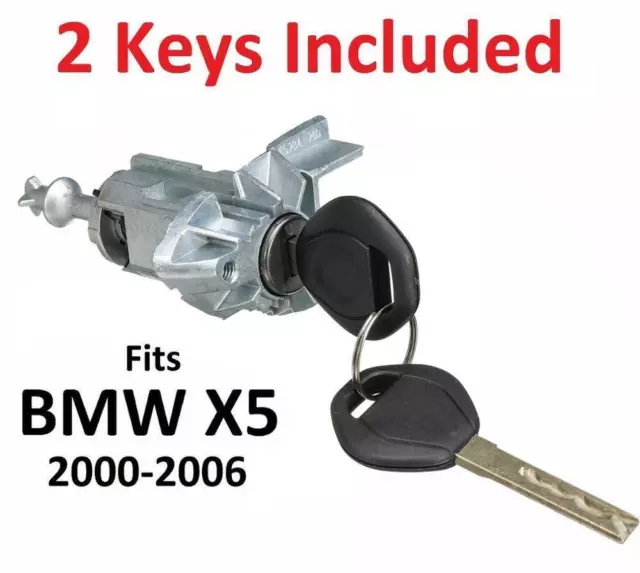 For BMW X5 E53 2000-2006 Left Driver Door Lock Cylinder Barrel Assembly w 2 keys