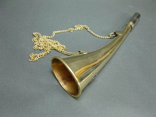 Messing Stethoskop Hörrohr Hearing Pipe Hörmaschine Ear Trumpet 23 cm mit Kette