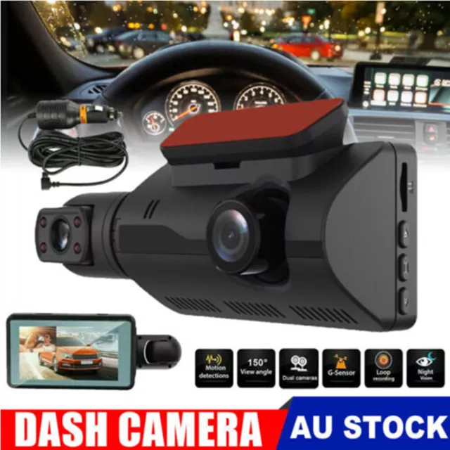 Front And Rear Camera HD Dash Cam 3" Dual Lens Car DVR Video Driving Recorder AU
